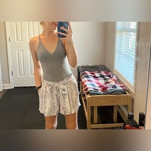 Grey and white light weight shorts